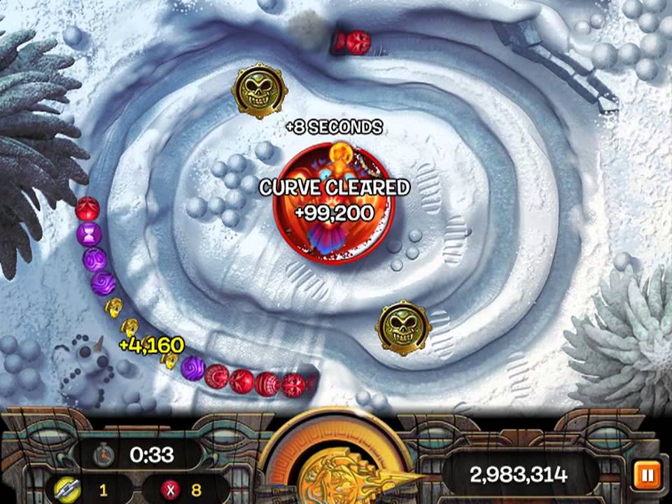 Zuma Blitz Kroakatoa - Winter Board (13.5 million, Spirit Eagle)