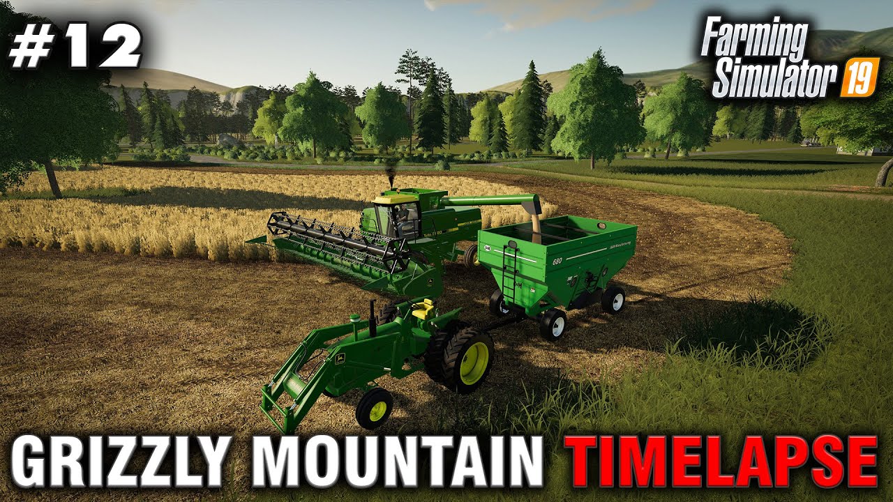 FS19 Grizzly Mountain Timelapse #12 Harvesting Soybeans
