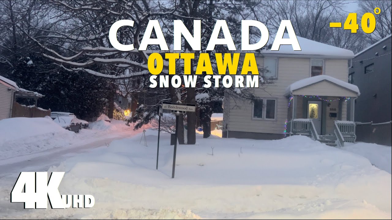 Ottawa, Canada 🇨🇦 Snow Storm❄️ Winter Walk 4K HDR