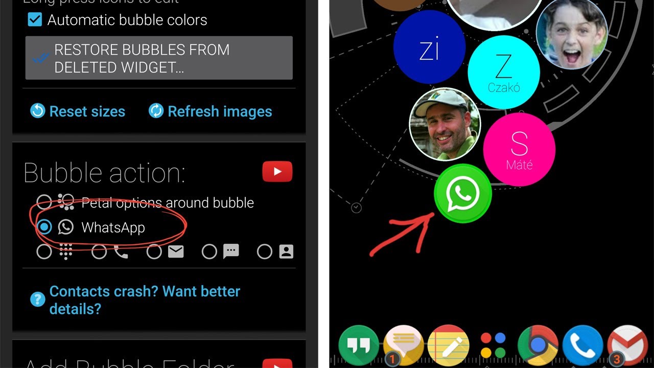 Inner Bubble Cloud of WhatsApp contacts