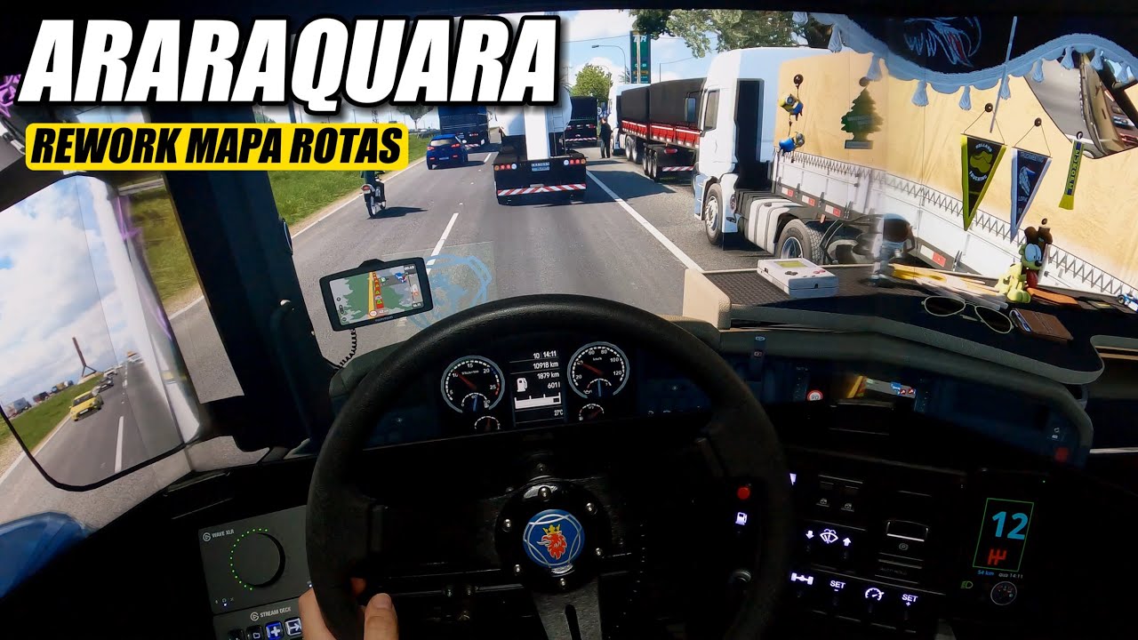 EURO TRUCK SIMULATOR 2 - ARARAQUARA ATUALIZADA NO MAPA ROTAS BRASIL | COCKPIT TRÊS MONITORES ETS2