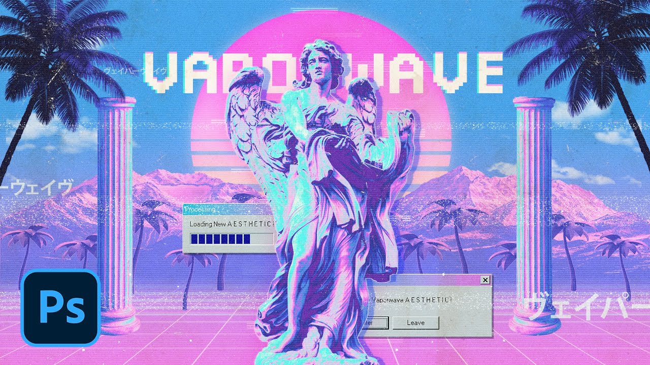 Vaporwave Retro Poster Photoshop Action Guide