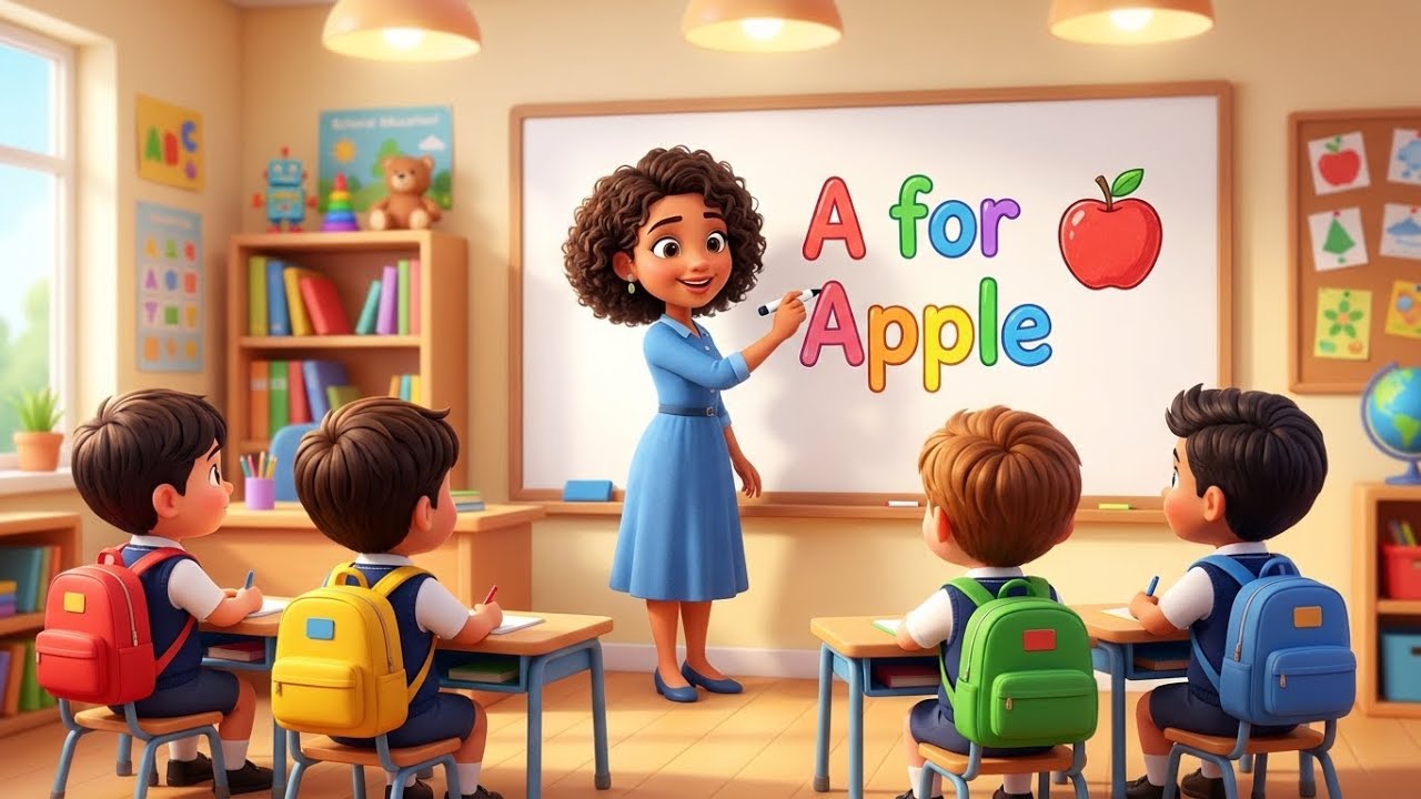  A to Z Learning in School | ABC for Kids | 3D Cartoon School Animation | 3D Cartoon House