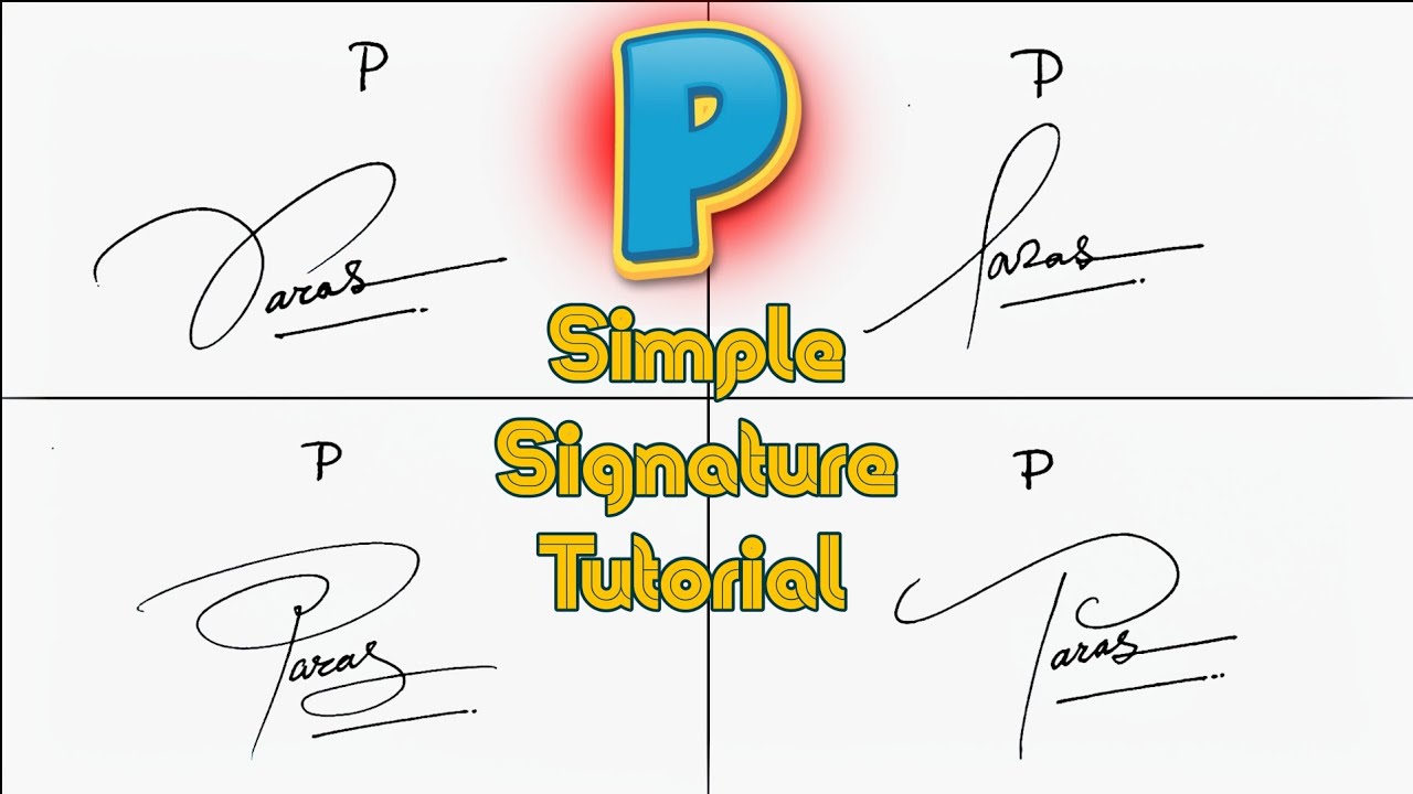 Alphabet 'P' Signature Tutorial | Simple Signature Style | #signature #signaturestyle