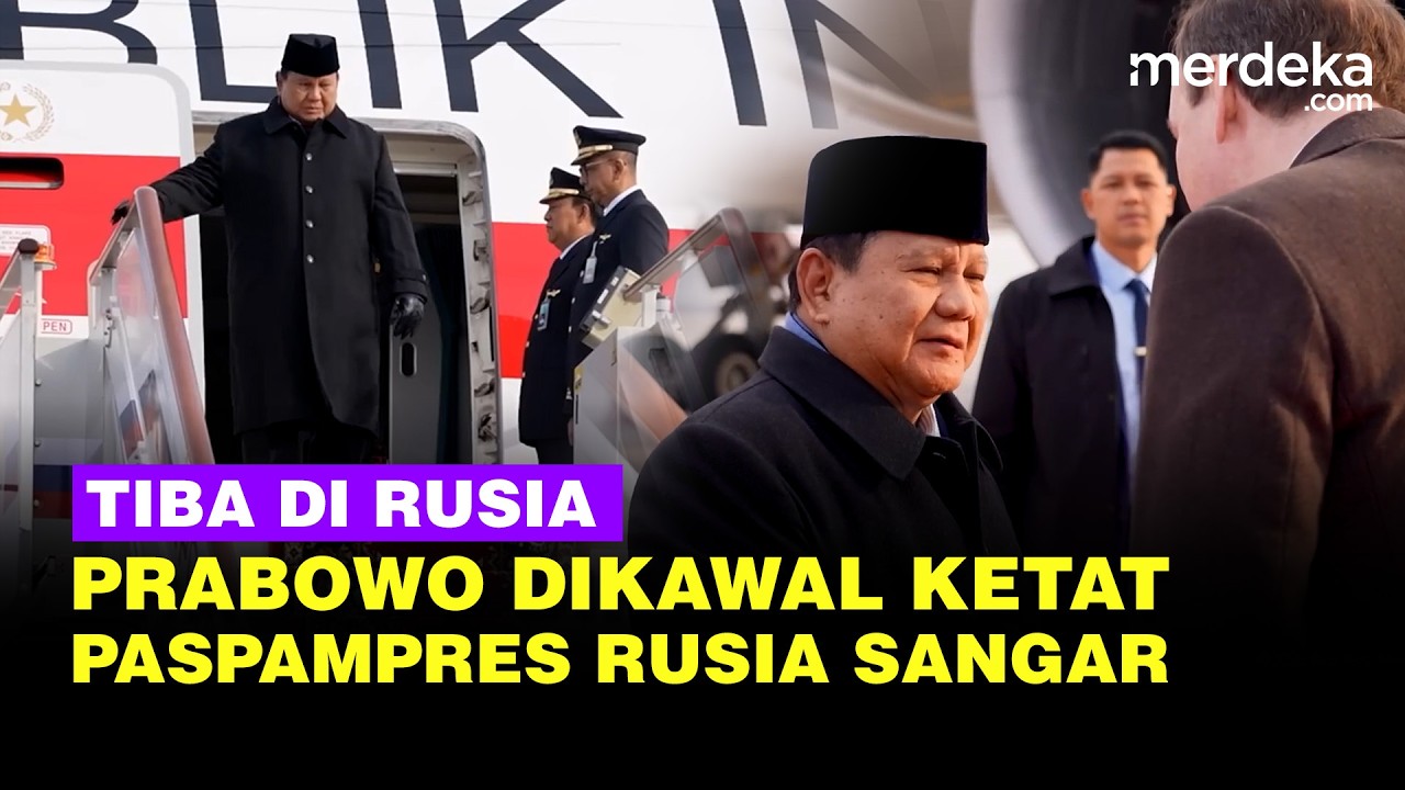 Tatapan Sangar Paspampres Rusia, Kawal Prabowo Tiba di Bandara Jelang Bertemu Presiden Putin