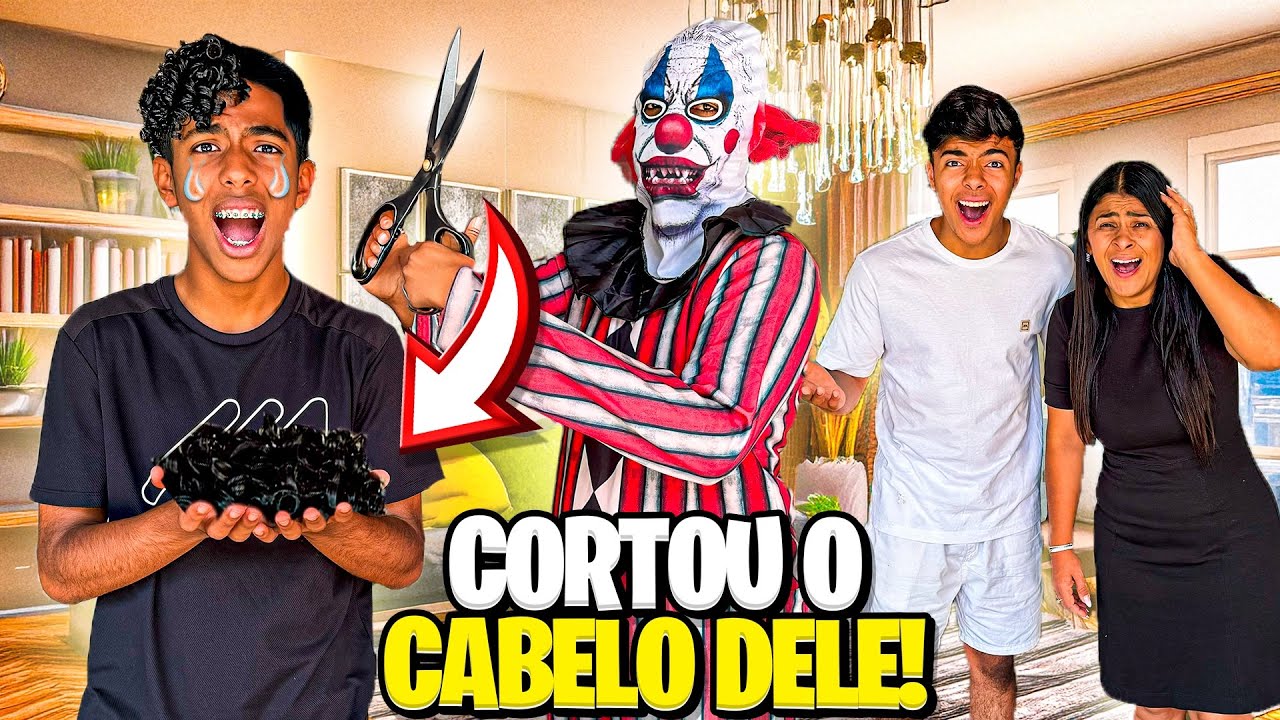 GABRIEL FICOU CARECA O PALHAÇO DO MAL CORTOU O CABELO DELE!