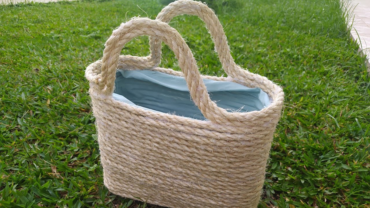BOLSA DE CORDA DE SISAL/ BOLSA TIPO DE PALHA / DIY 😍