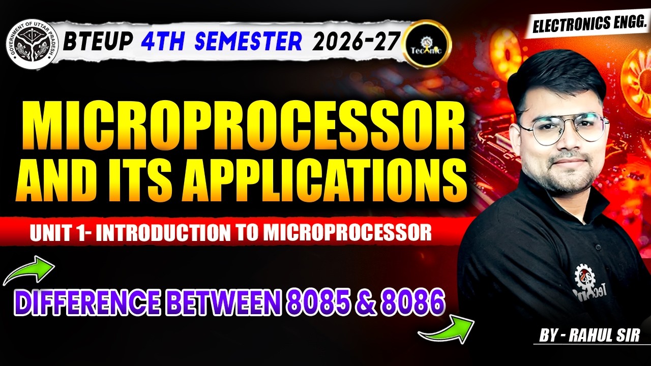 Microprocessor & Its Applications | Difference Between 8085 And 8086 | UNIT-1 ELECTRONICS ENGG.