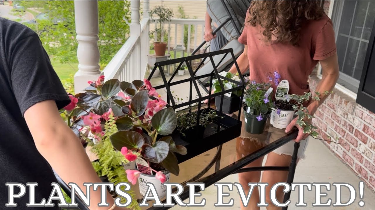 Getting The Porch Ready For Summer!  A Vintage Plant Stand Makeover And Potting Six Containers!