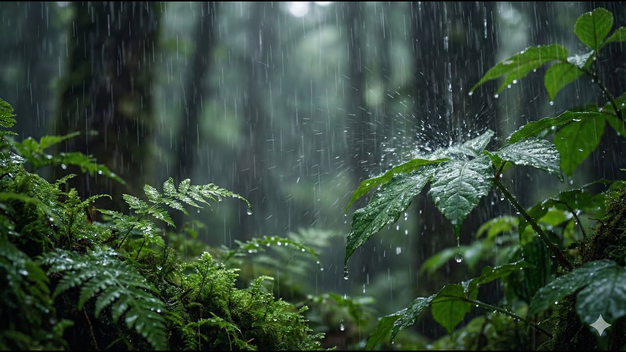 🌲 Forest Rain on Leaves LIVE for Deep Sleep & Meditation