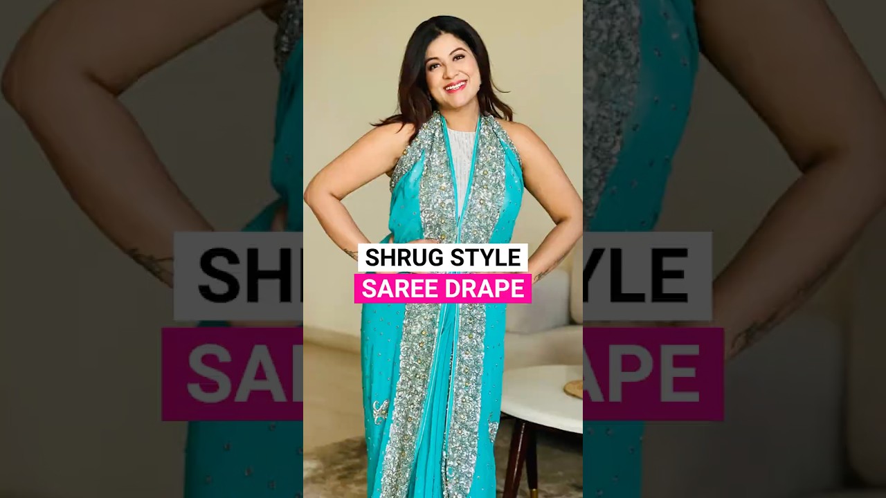 Shrug style saree drape #saree #sareedraping #shorts
