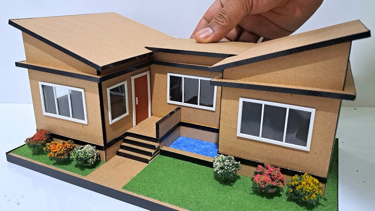 CARA MEMBUAT RUMAH MINIATUR DARI KARDUS BEKAS #157  RUMAH MINIMALIS SEDERHANA