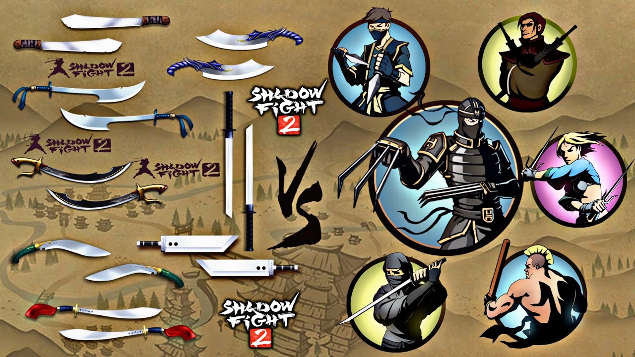 Shadow Fight 2 | All Swords vs Lynx and Bodyguards