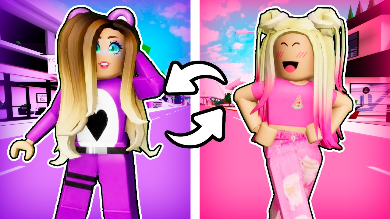 24 Horas INTERCAMBIANDO COLORES con LYNA en Brookhaven Roblox