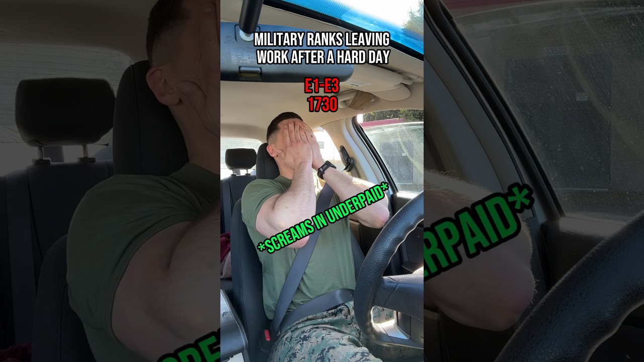 Military ranks leaving work after a hard day