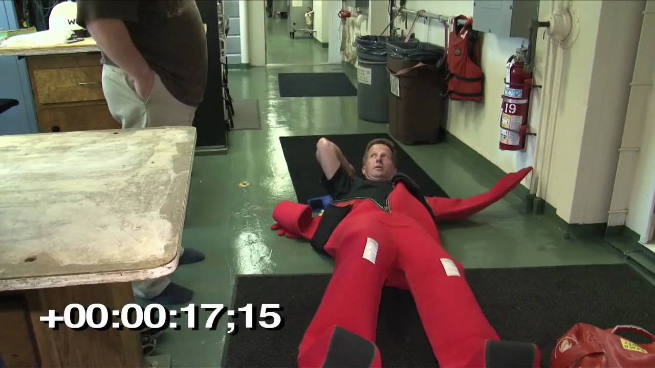 How to put on an an immersion suit in less then 60 seconds