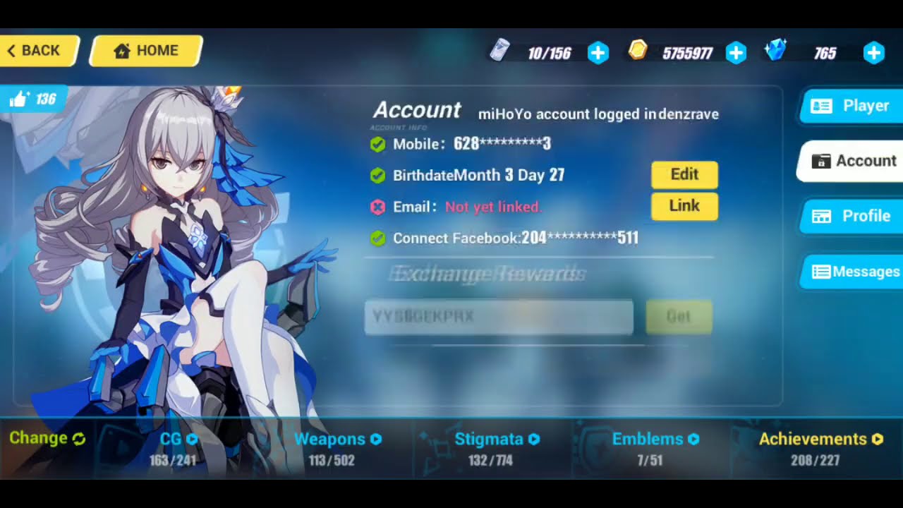 Honkai Impact 3 Redeem Code | Bronya Birthday | 08/2020 | SEA & GLOBAL