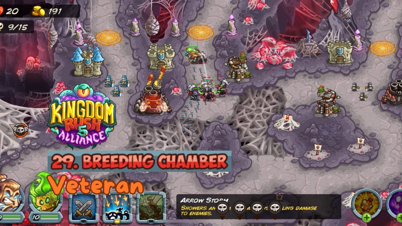 Kingdom Rush 5: Alliance | Stage 29 Breeding Chamber | Veteran Difficulty | Gameplay walkthrough