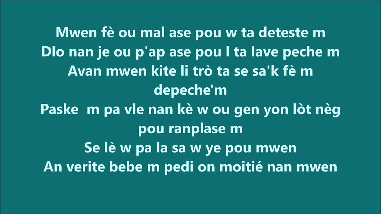 Pouki w pat konprann mwen pawol