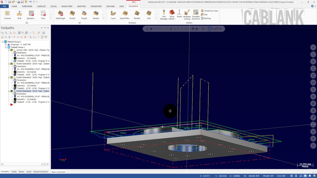 MASTERCAM 2017 PROGRAMACIÓN 2D FRESADO CNC (Parte 2) / 2D MILL PROGRAMMING