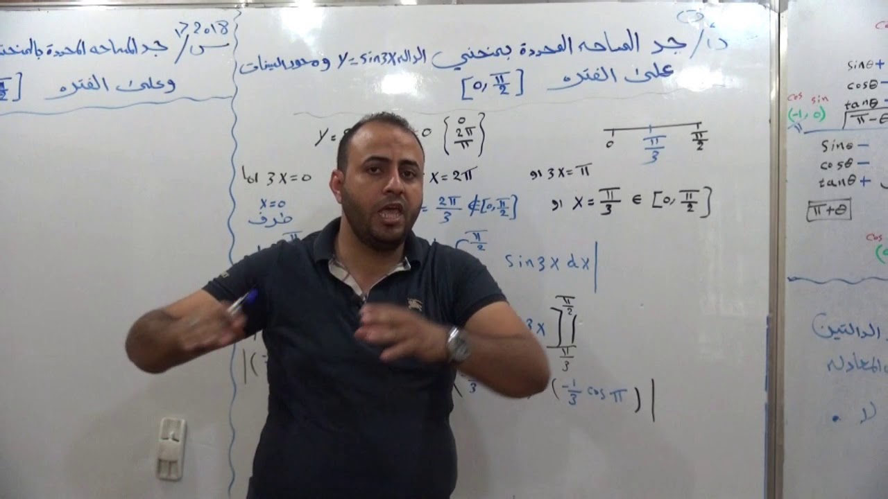 الاسئله الوزاريه للموضوع المساحه المحدده بداله ودالتين \الحلقه 20.