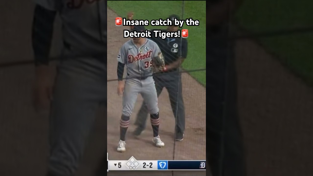 🚨Insane catch by the Detroit Tigers!🚨#baseball #mlb #sports