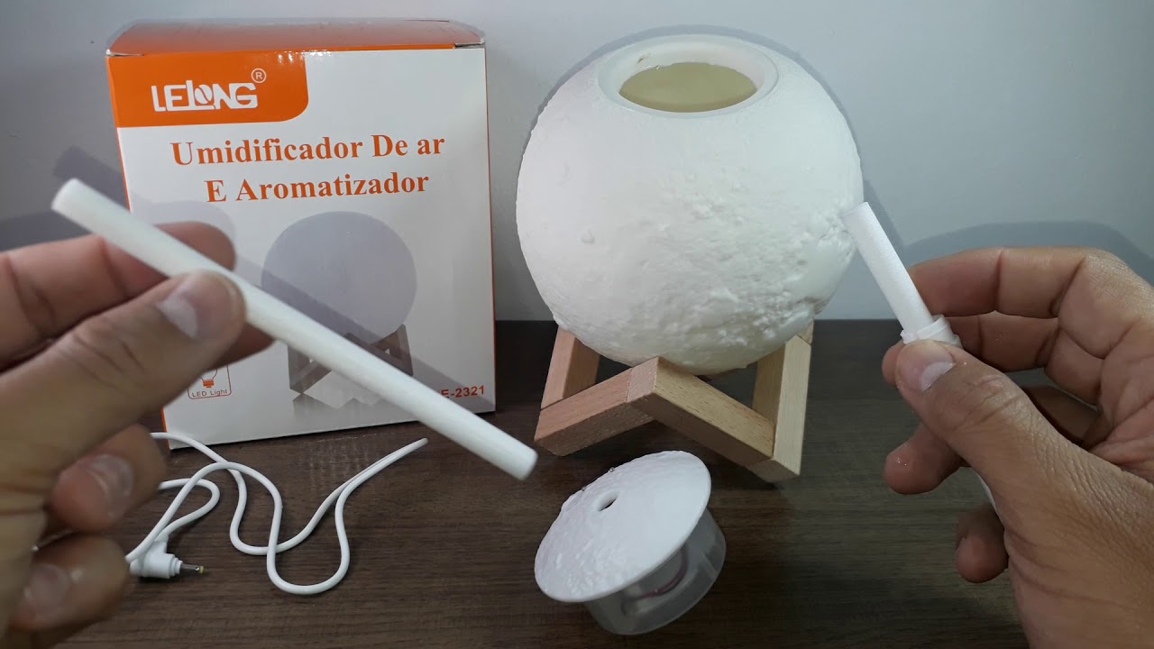 LUA CHEIA 3D - LUMINÁRIA E UMIDIFICADOR DE AR PARA DECORAÇÃO DE AMBIENTES