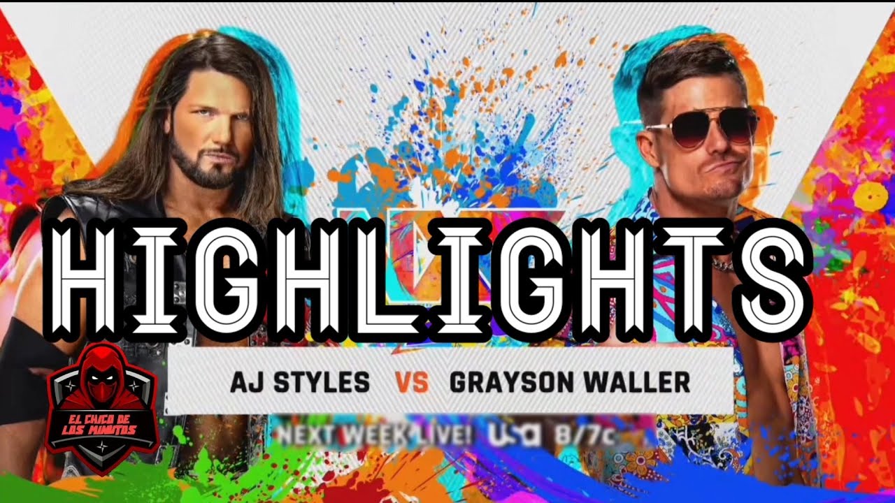 AJ STYLES VS GRAYSON WALLER HIGHLIGHTS