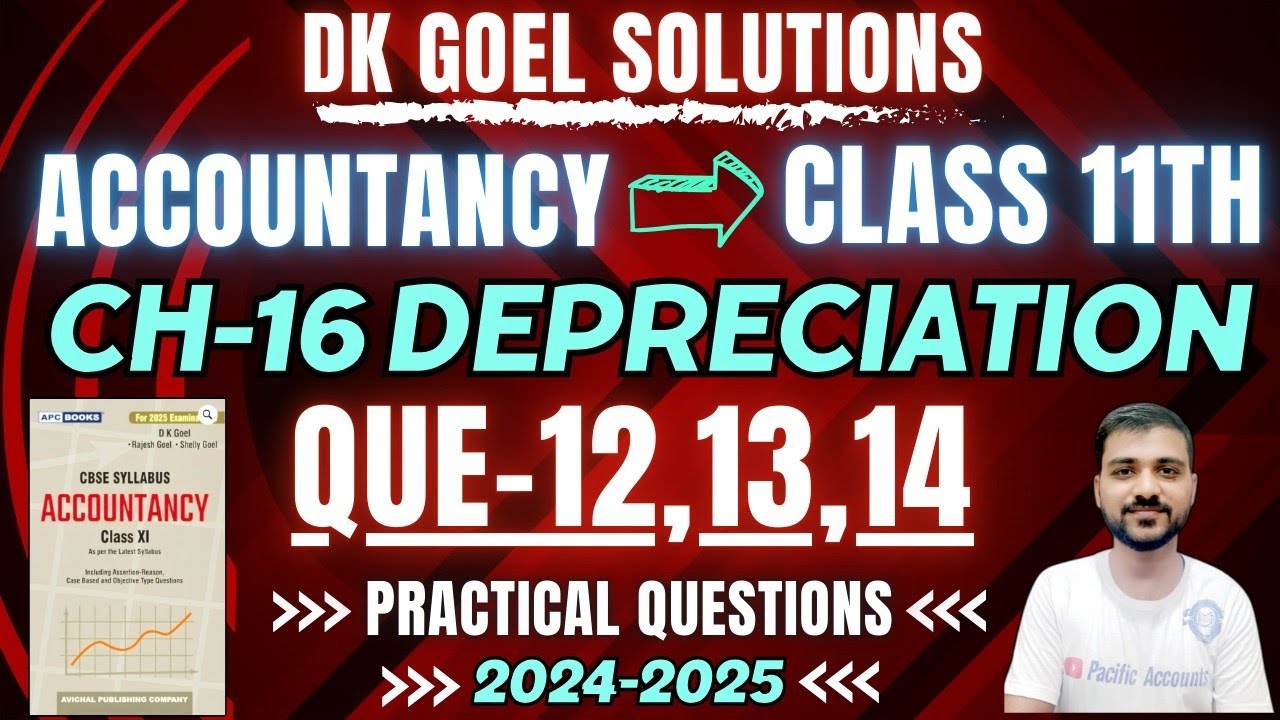 DEPRECIATION CLASS 11 |DK GOEL|CH 16 ACCOUNTANCY| Q-12 | Q-13 | Q-14 |WDV|DIMINISHING BALANCE METHOD