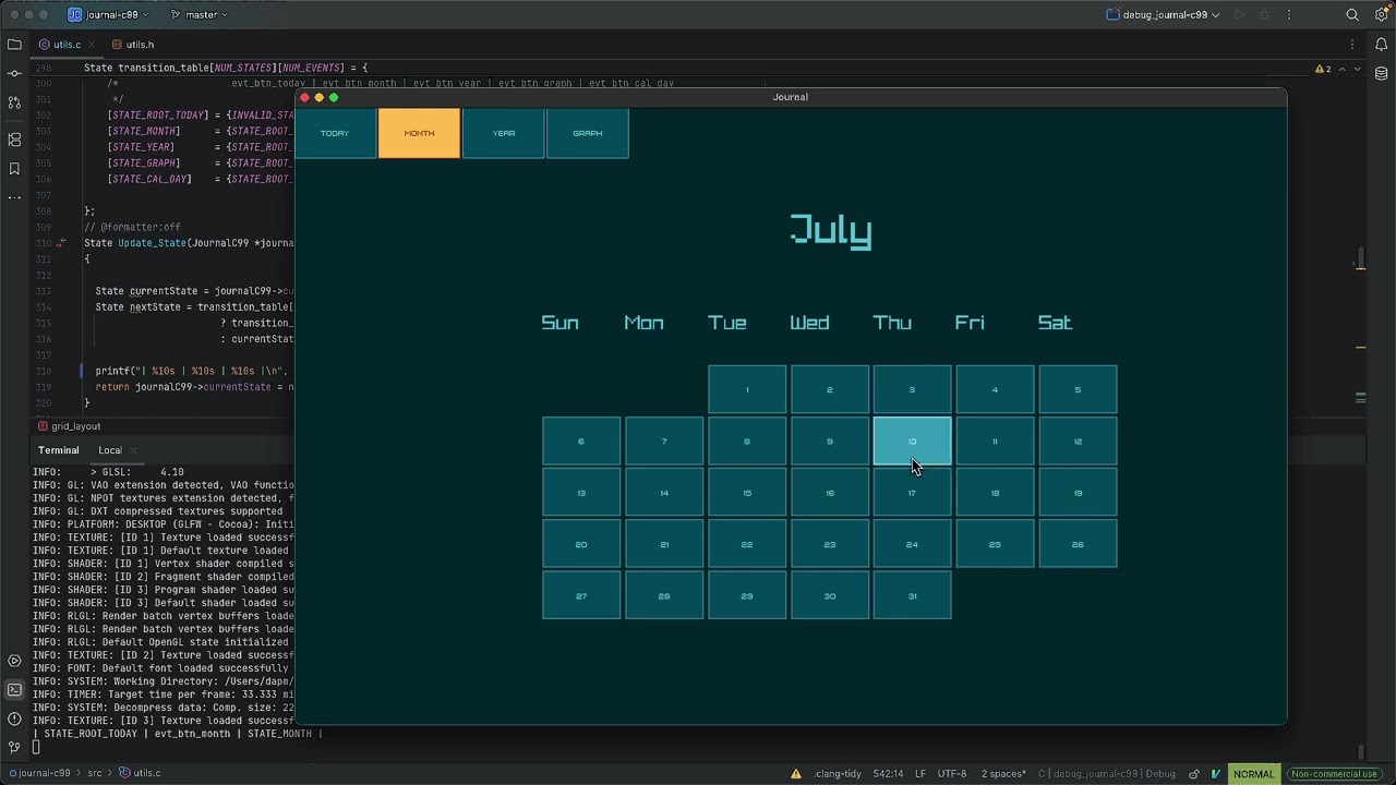 01: Journal  (raylib/raygui)