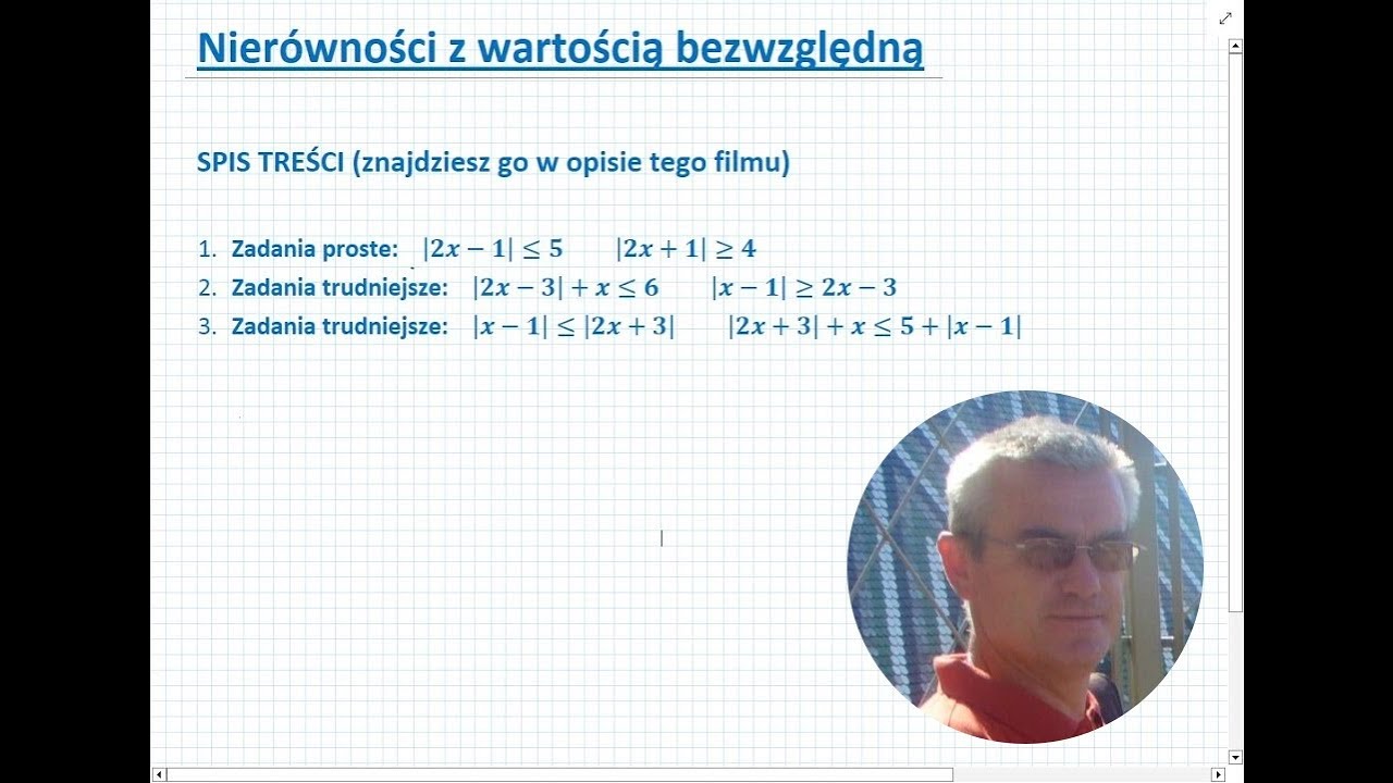 Nierówności z wartością bezwzględną - Matematyka Liceum i Technikum