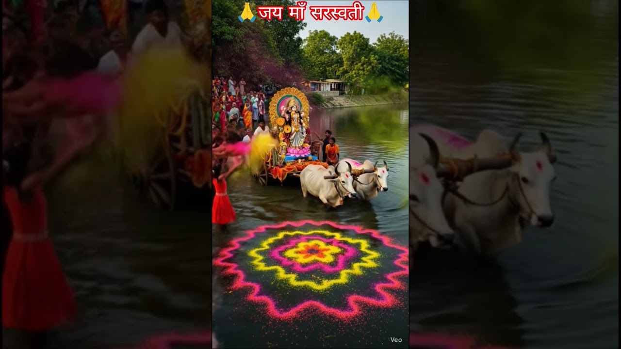 मूर्ति विसर्जन #maa #saraswati #vidya #devi #hindu #goddess #saraswatipuja #pooja #shorts