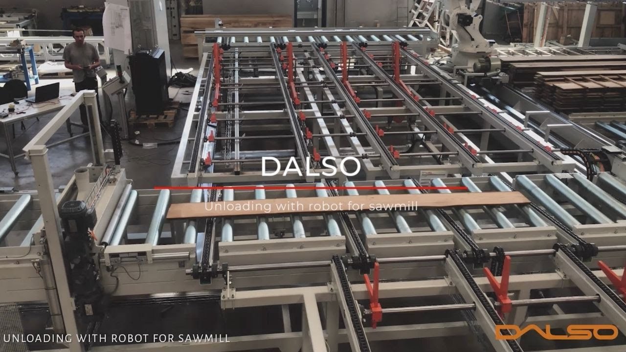 Dalso: unloading with robot for sawmill