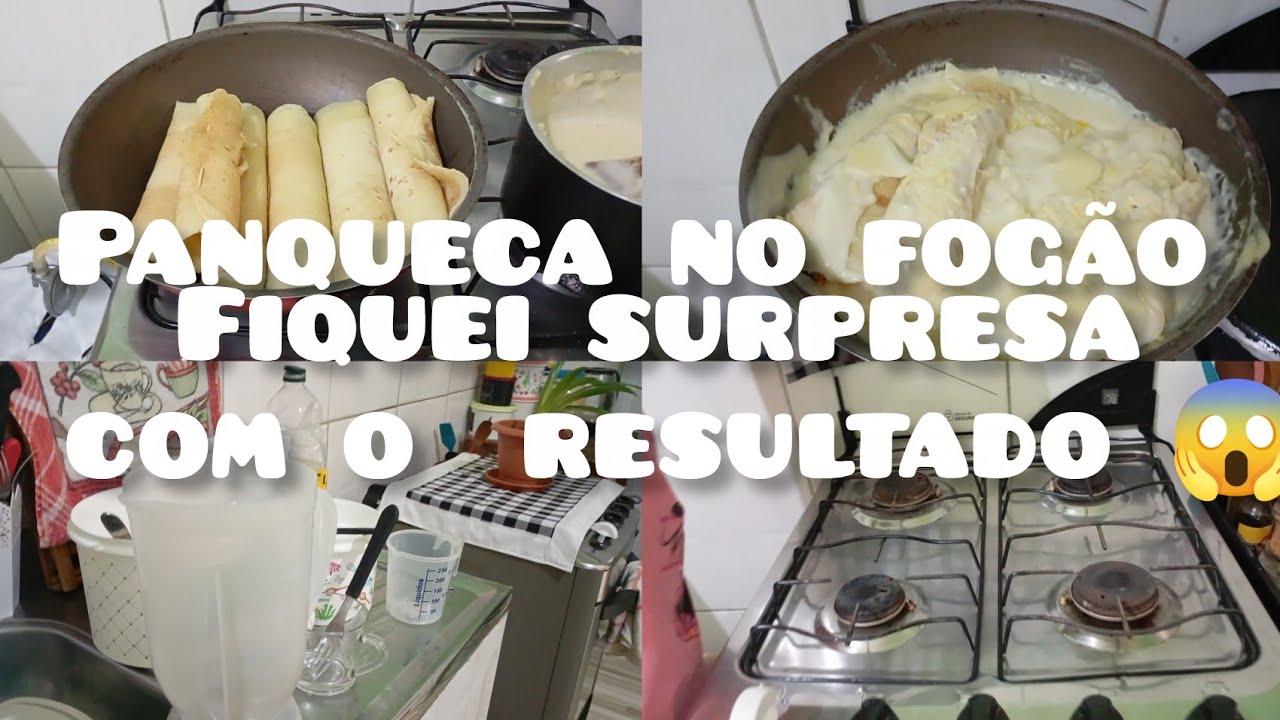  Fizemos um almoço delicioso  panqueca no fogão 😋
