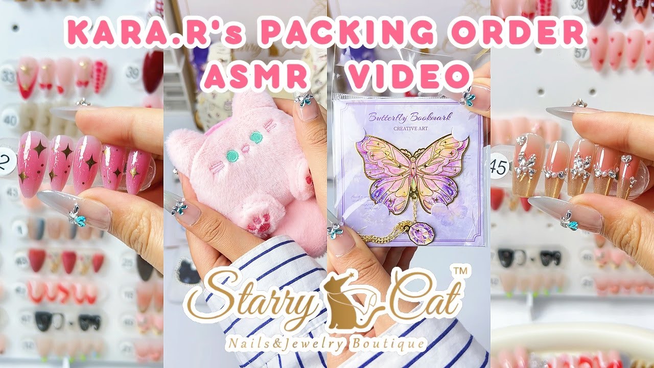 STARRY CAT NAIL ORDER PACKING ASMR | SATISFYING NAIL KIT PACKING
