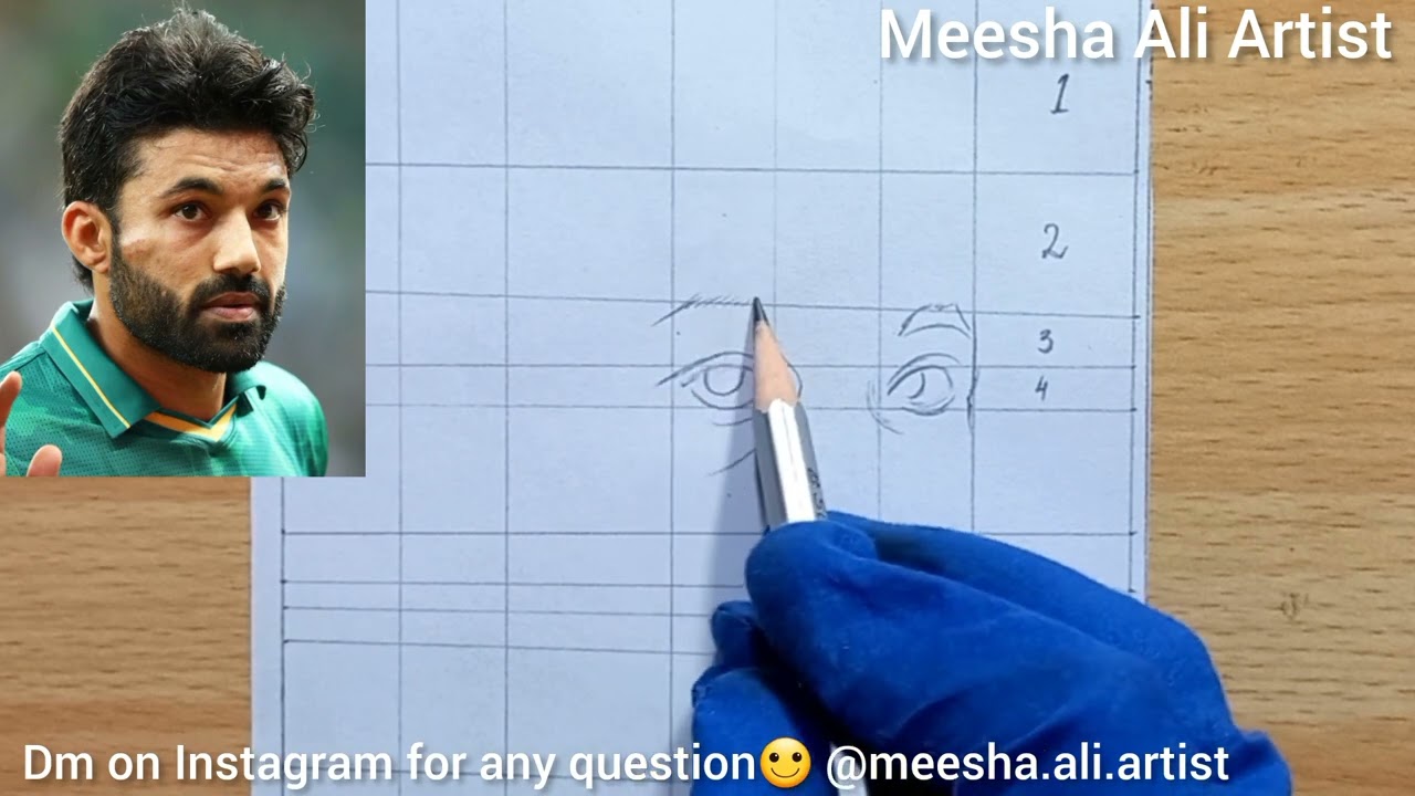 How to Draw Pakistani Cricketer Muhabbat Rizwan | Step by step Drawing Tutorial for beginners