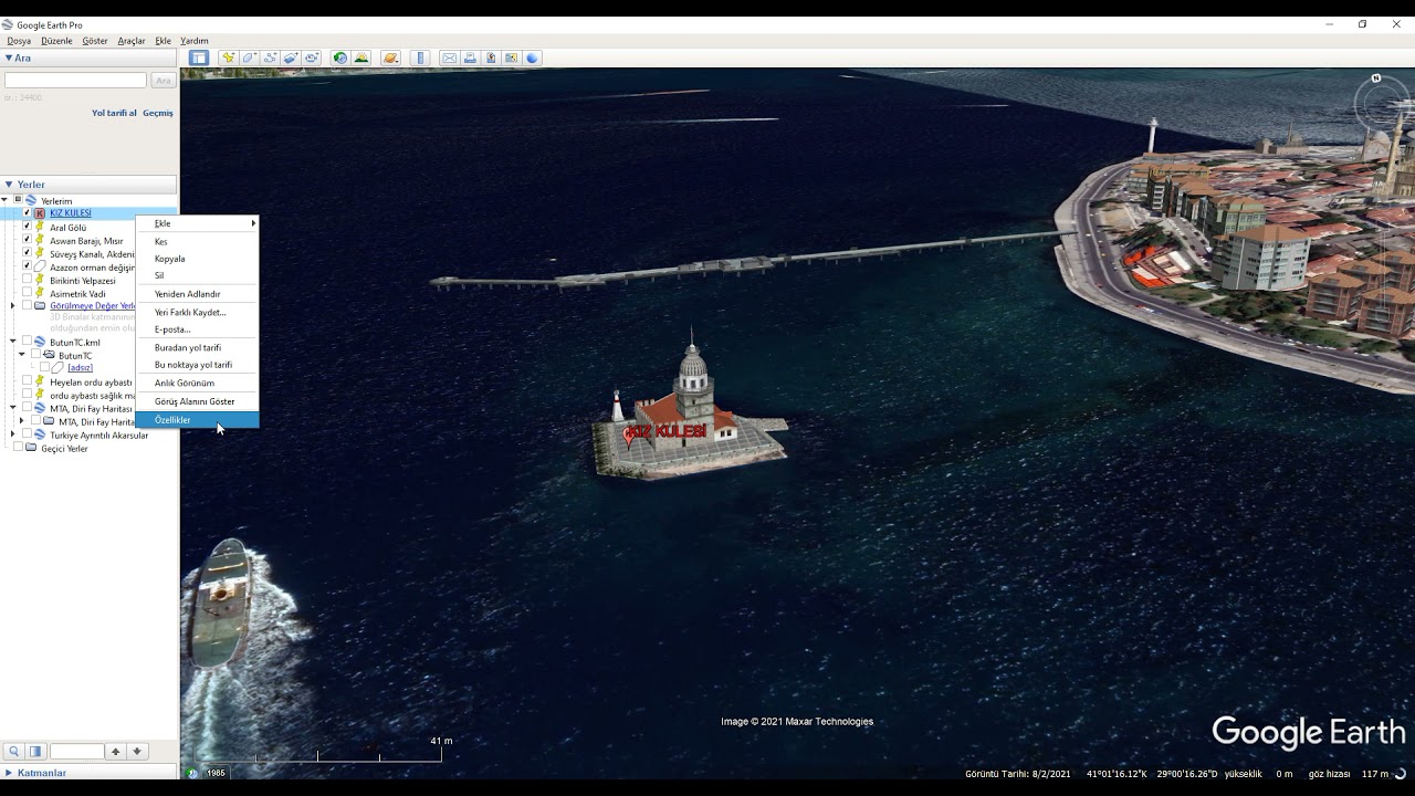 7.GOOGLE EARTH YER İŞARETLEME (PLACEMARK)