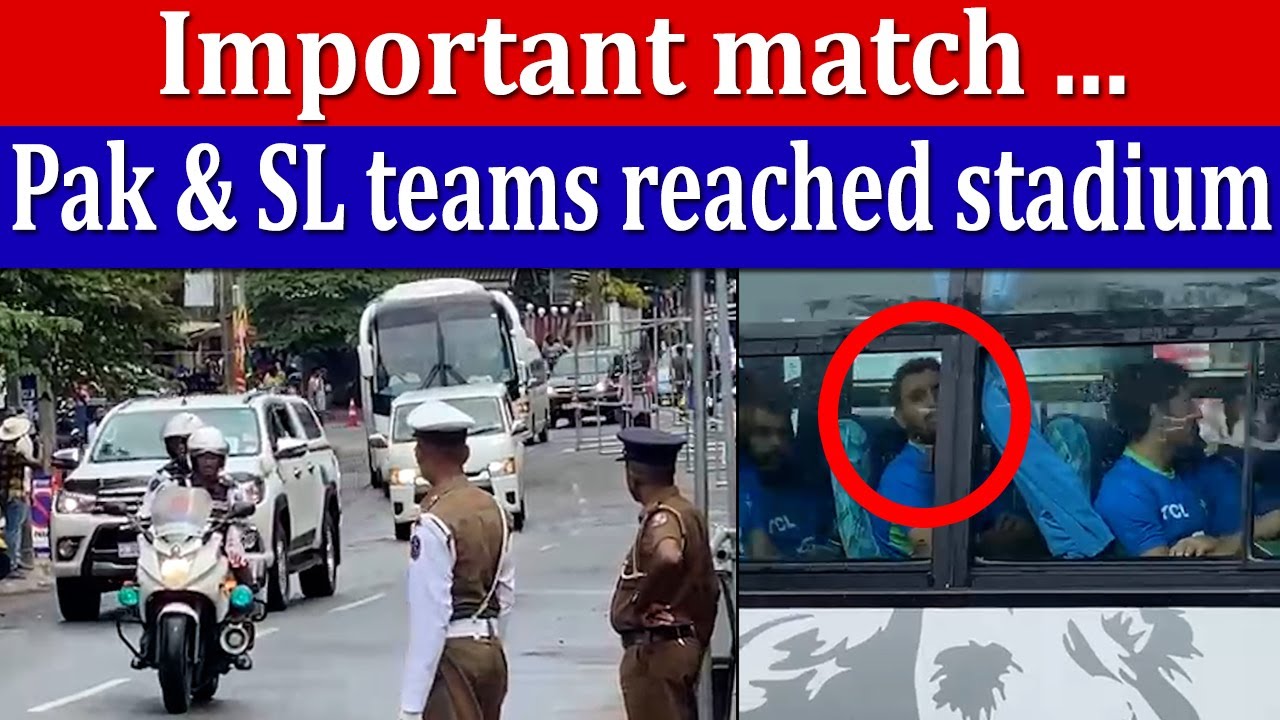 Pakistani team reached R Premadasa stadium Colombo during light rain to play against Sri lanka