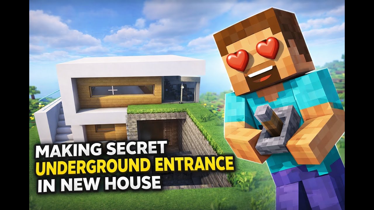 Making Secret Underground Entrance in New House 😱 | Minecraft Hidden Base