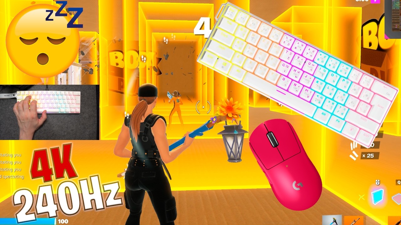 Ajazz NK61 Unboxing ASMR 😴 Box Fight Gameplay 📦 Satisfying Keyboard Fortnite 4K 240 FPS 🏆