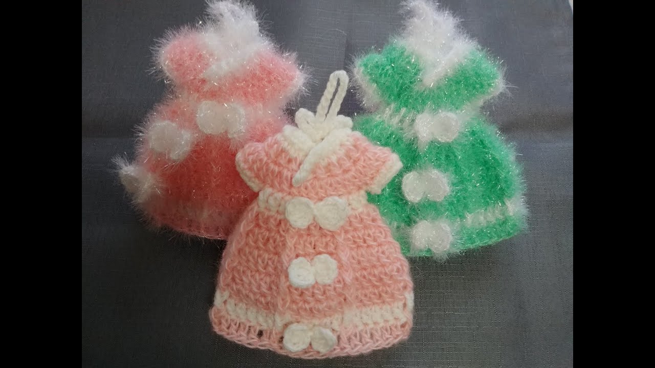 코바늘 수세미 / 초보분들도 쉬운 코바늘 원피스 수세미뜨기 Crochet Mini Dress [195]