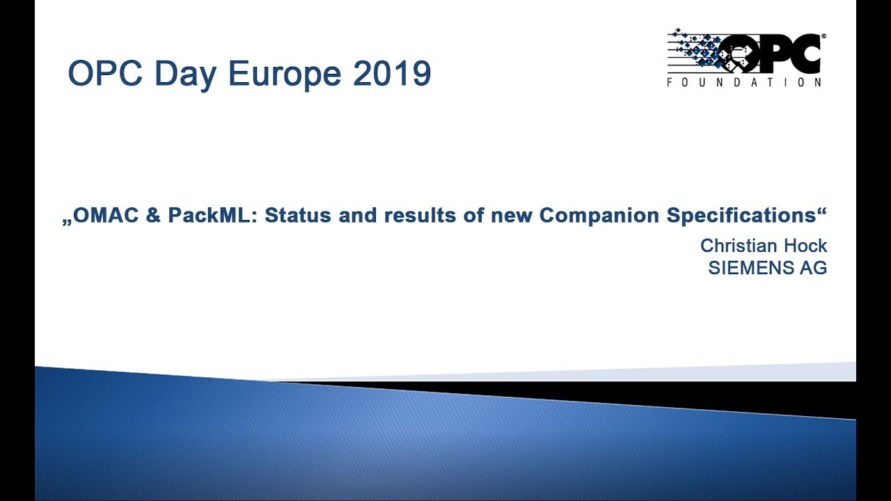 OPC Day 2019 - OMAC PackML by Christian Hock
