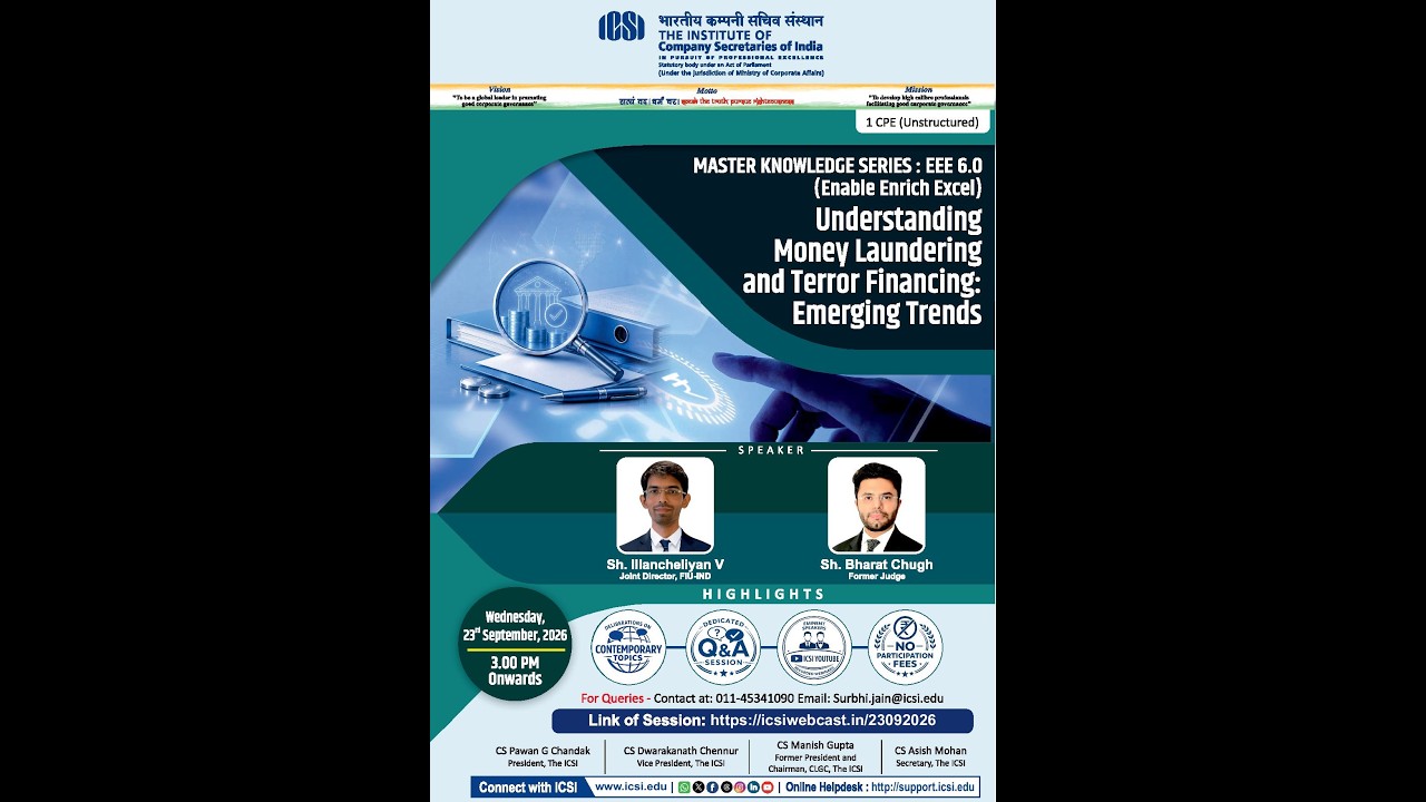 Live Webinar on AML & CFT Guidelines: Role of Professionals