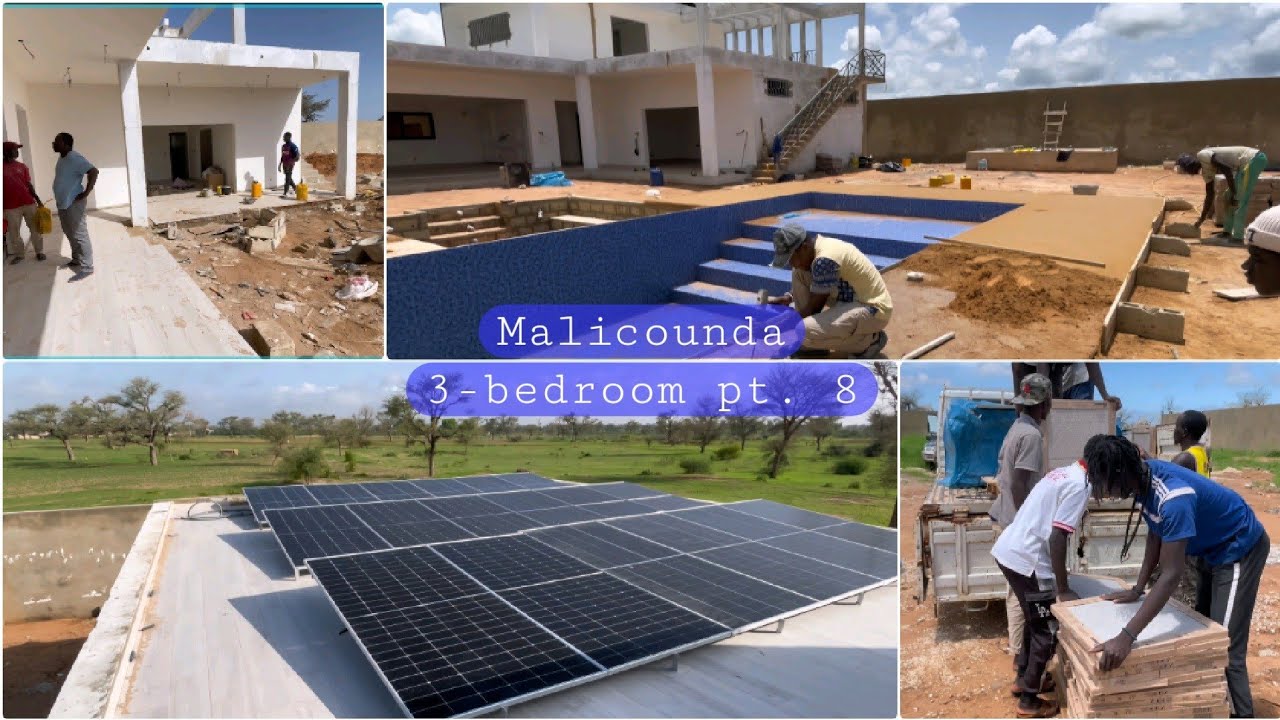Malicounda 3-bedroom Construction pt. 8 | Solar Electricity, Tiles, +more | Living in Senegal 🇸🇳