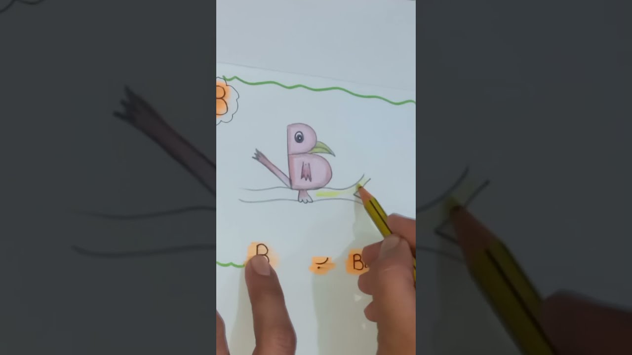 Easy Bird Drawing/How to draw a Bird From Letter B/Artful Apprentices