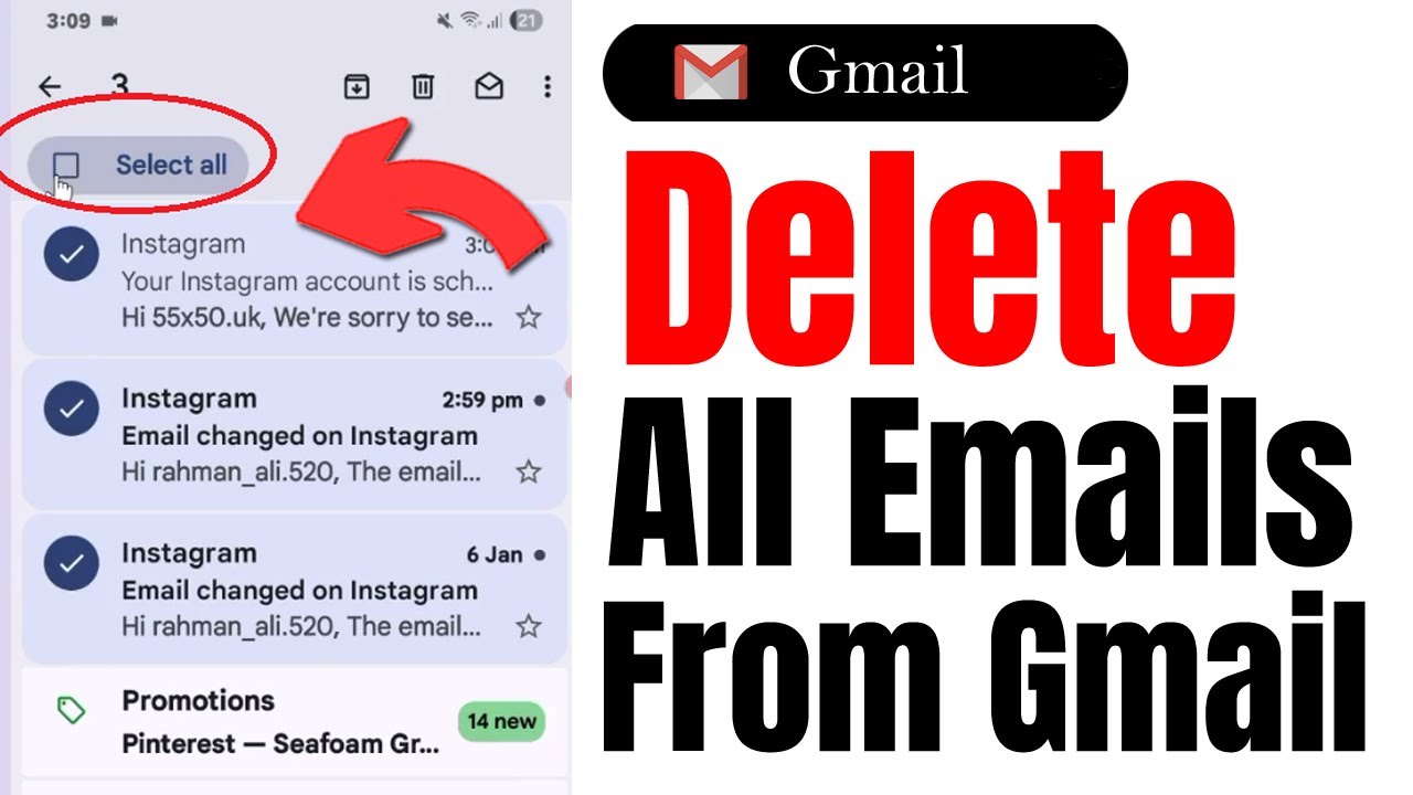 Как удалить все электронные письма из Gmail