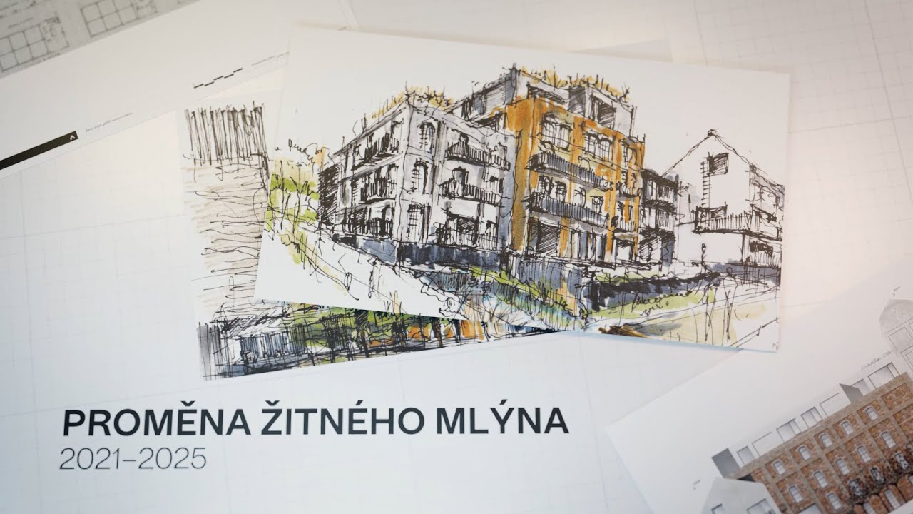 Časosběr 2021–2025: proměna Žitného mlýna od základů až po moderní bytový komplex.