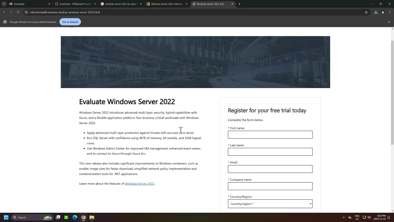 Downloading 7zip, OPNSense, Windows Server 2022 and Windows 10