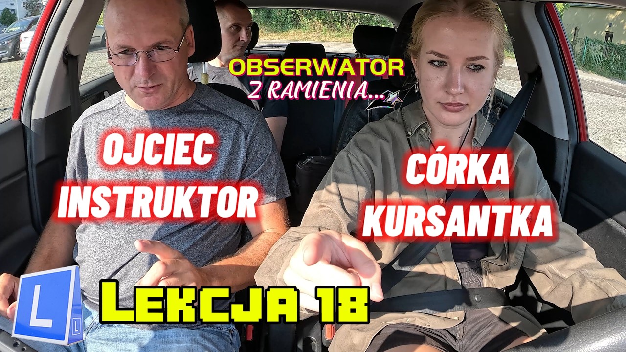 Natalia pompuje koła i jeździ trasami egzaminacyjnymi. Lekcja 18