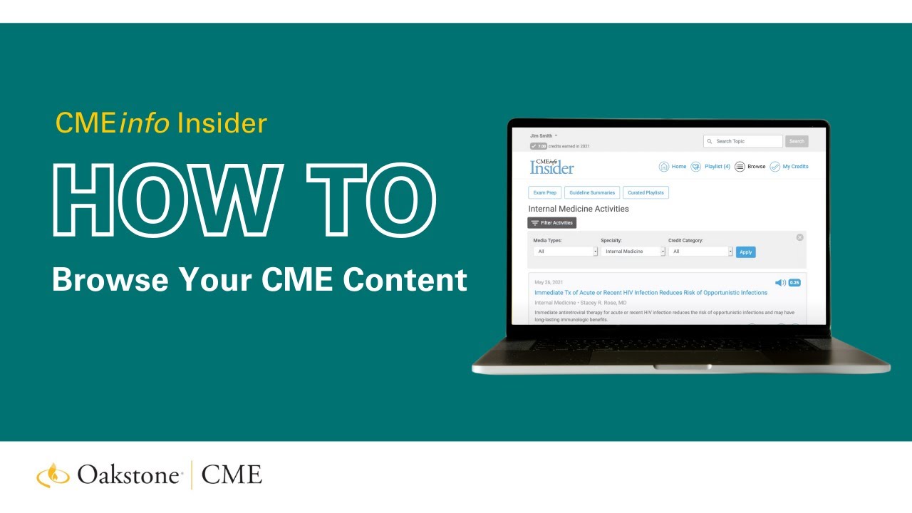 CMEinfo Insider product tutorial: How to browse your CME content